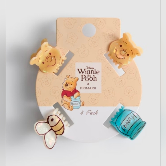 Primark Accessories - Winnie the Pooh x Primark Mini Hair Clip Set Of 4 - Yellow & Teal